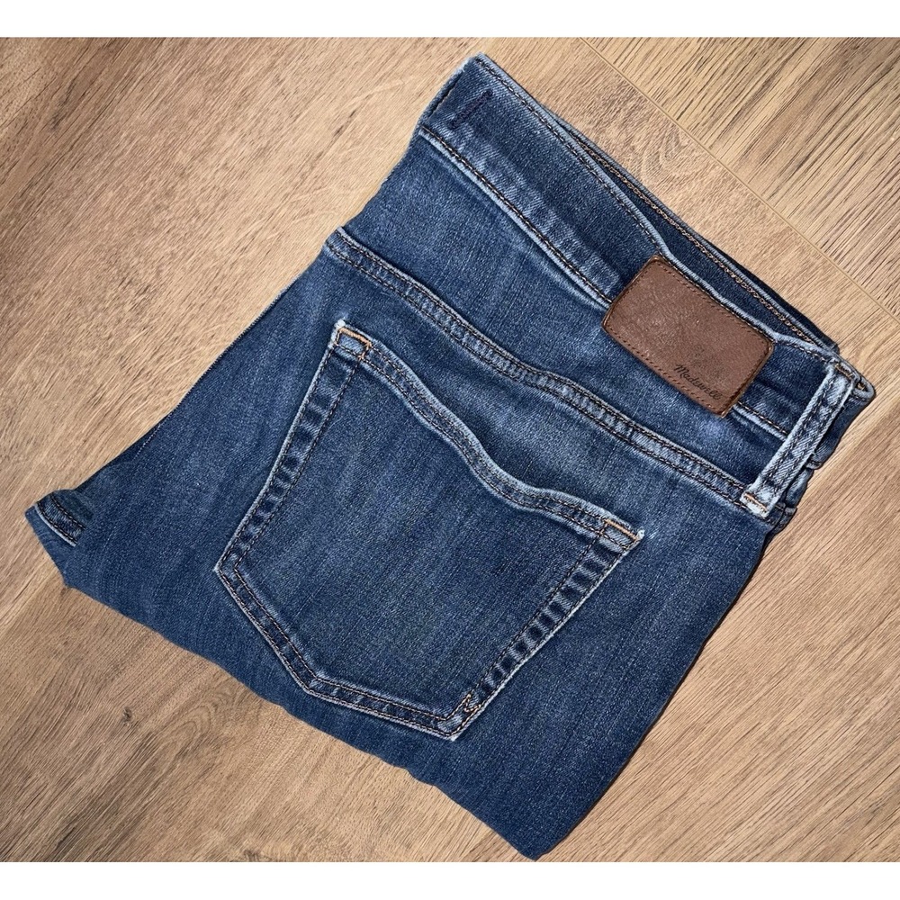 Madewell Jeans Mens 34x32 Blue Dark Wash Skinny Denim Stretch Distressed